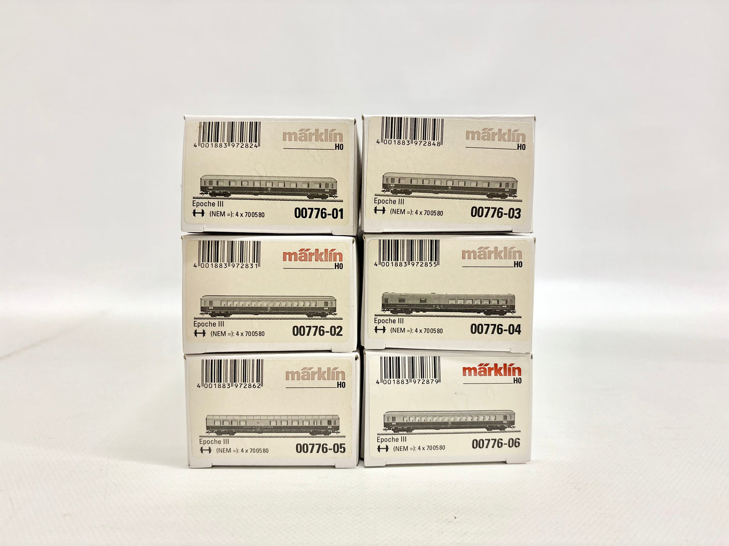 Märklin 00776 6x Personenwagen "Blauer Enzian" DB AC H0