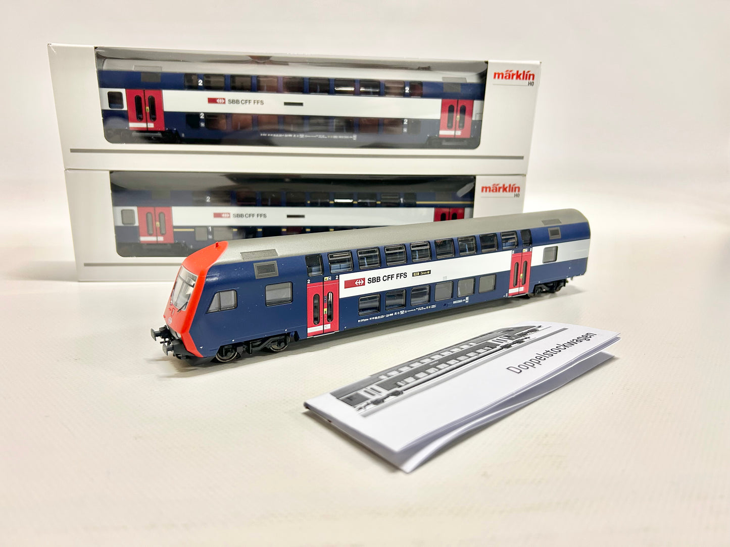 Märklin 43574-01/02, 43575 SBB Doppelstockwagen, H0, OVP, TOP