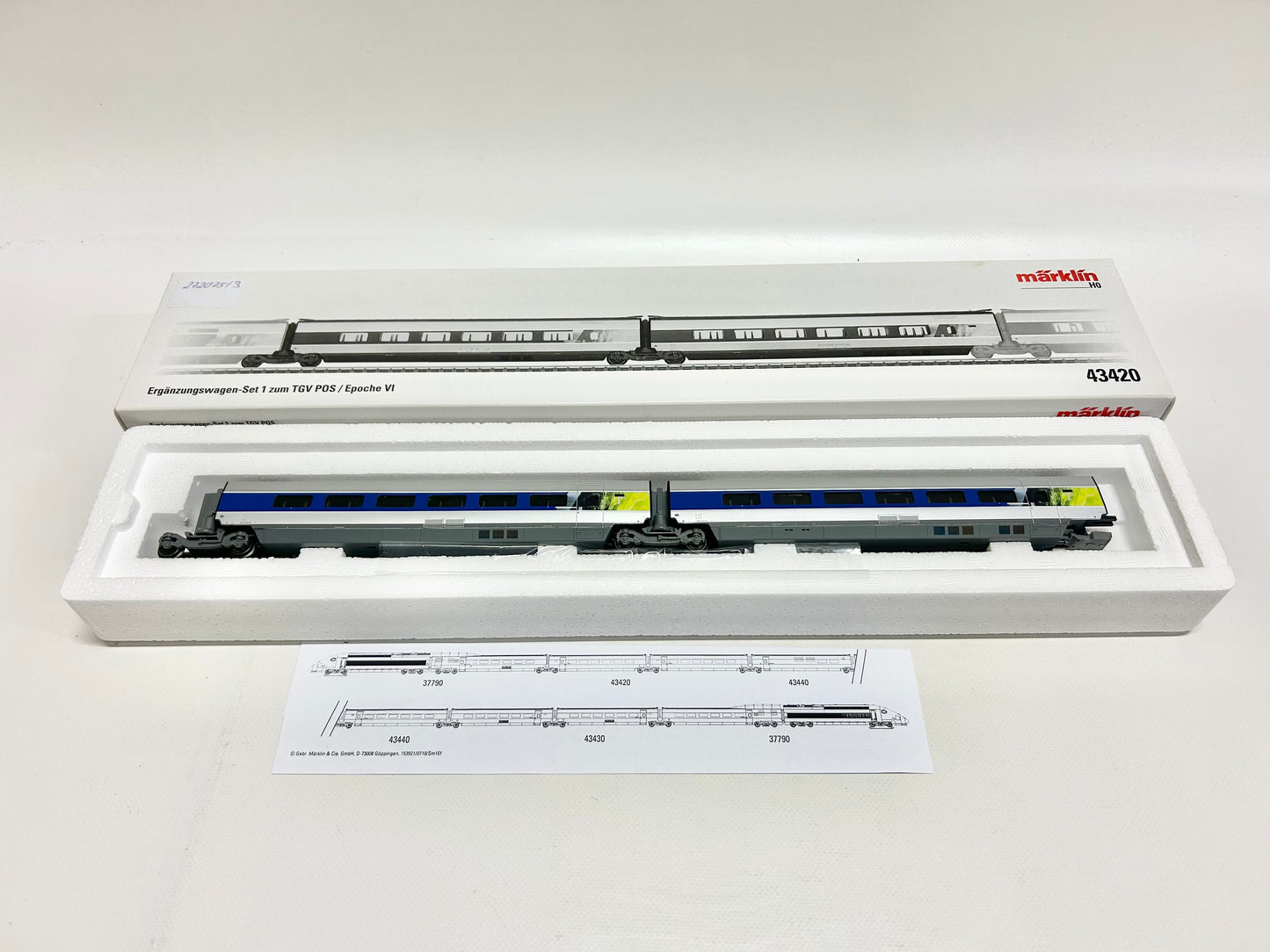 Märklin 43420 Ergänzungswagen-Set zu TGV 37790, H0, OVP, TOP