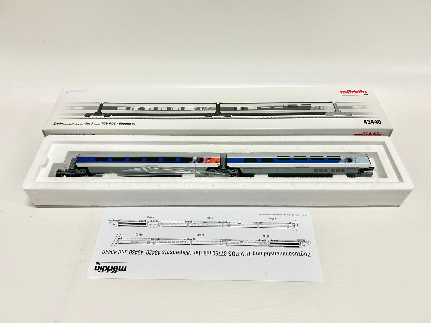 Märklin 43440 Ergänzungswagen-Set zu TGV 37790, H0, OVP, TOP