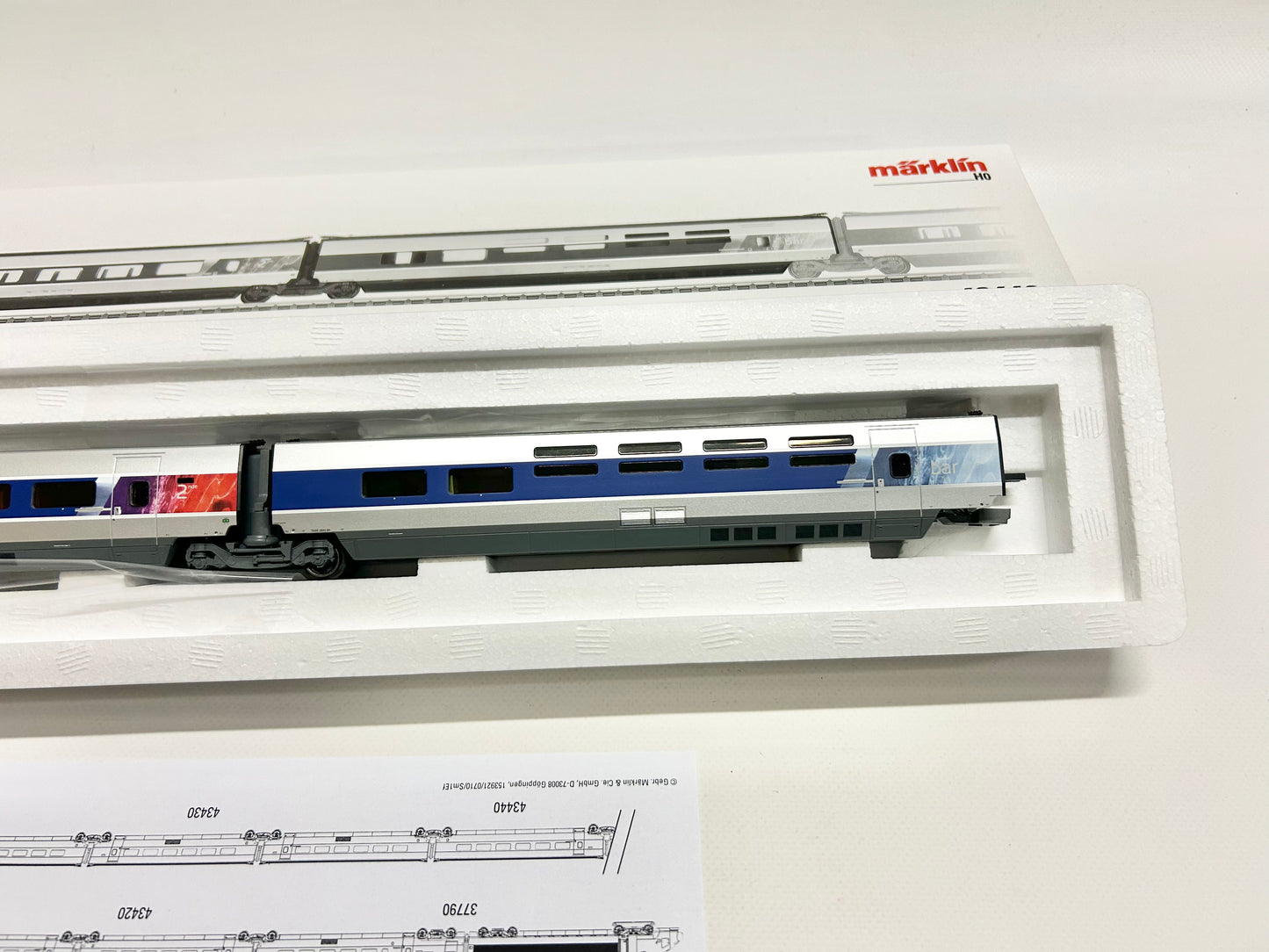 Märklin 43440 Ergänzungswagen-Set zu TGV 37790, H0, OVP, TOP
