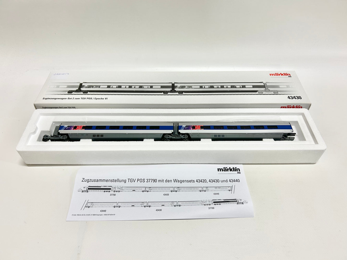 Märklin 43440 Ergänzungswagen-Set zu TGV 37790, H0, OVP, TOP