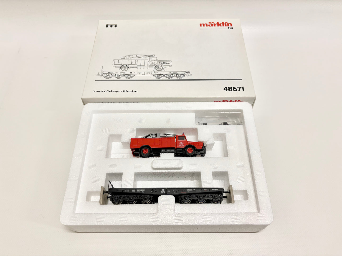 Märklin 48671 Wagen-Set Schwerlastwagen mit Bergekran DB AC H0
