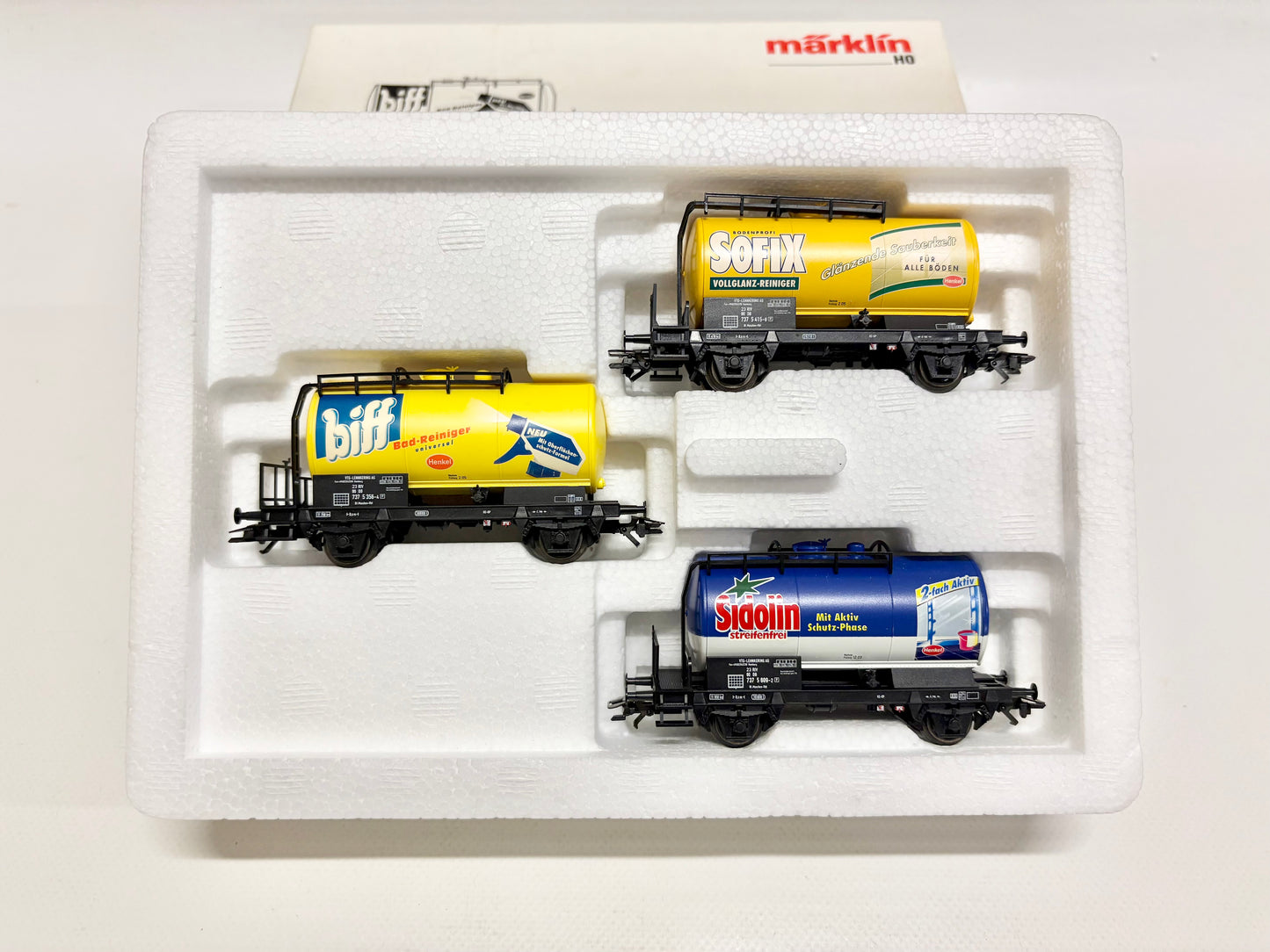 Märklin 46425 Wagen-Set "Henkel" Kesselwagen Güterwagen DB AC H0