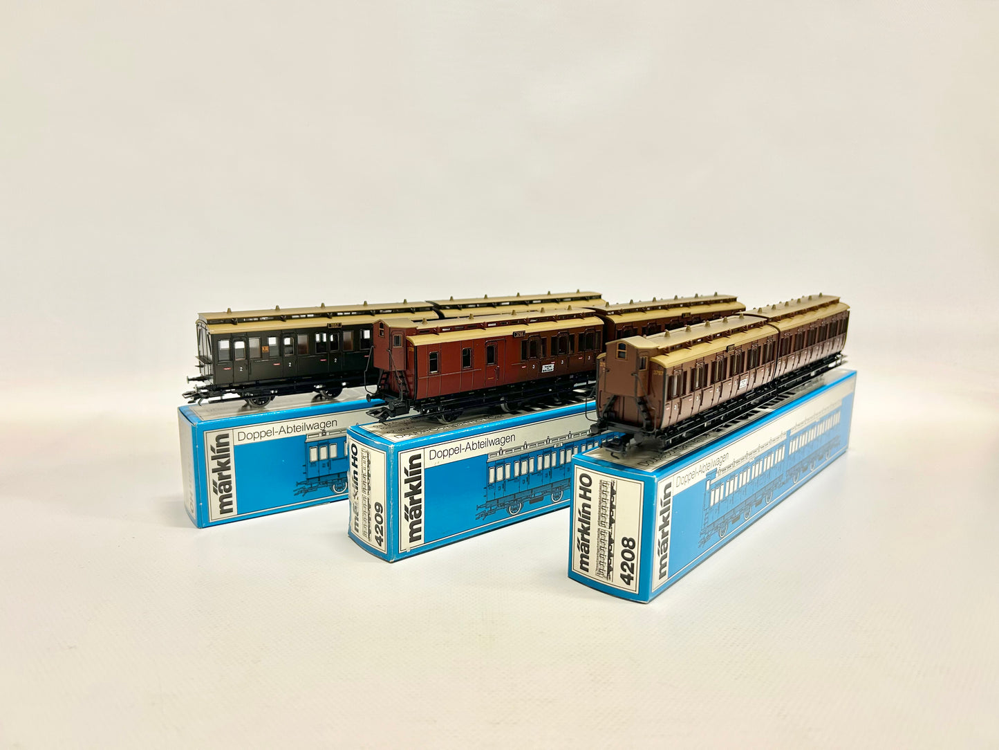 Märklin 4207 4208 4209 Preußische Personenwagen, Abteilwagen, H0, OVP, TOP