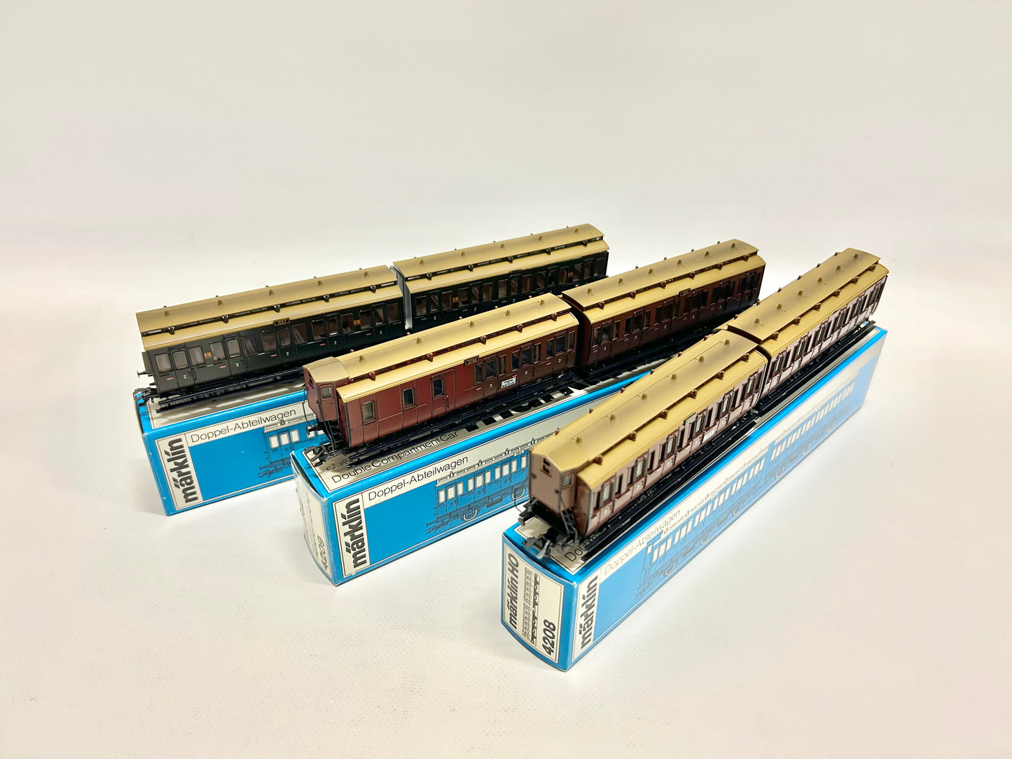 Märklin 4207 4208 4209 Preußische Personenwagen, Abteilwagen, H0, OVP, TOP