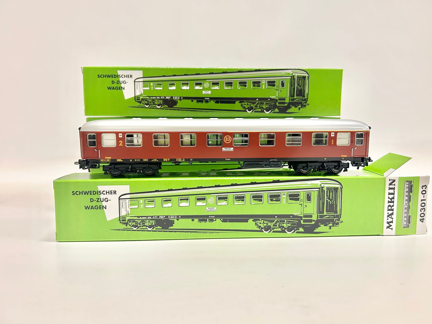 Märklin 40301 Wagen-Set Schnellzugwagen "Tin-Plate" SJ AC H0