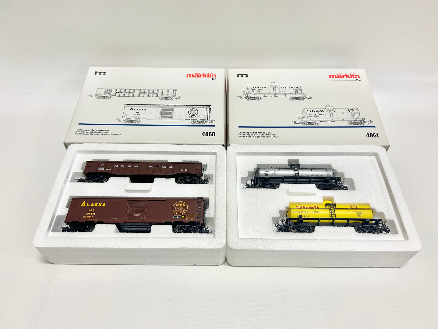 Märklin 4860 & 4861 Wagen-Stes Alaska USA Güterwagen H0