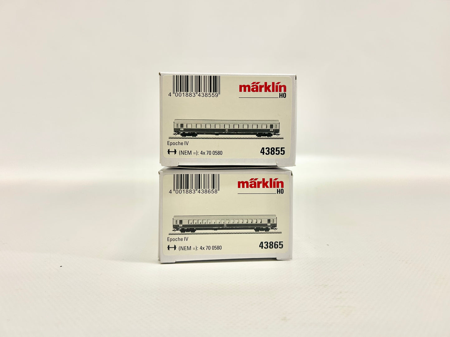 Märklin 43855 & 43865 Schnellzugwagen Abteilwagen TEE DB AC H0