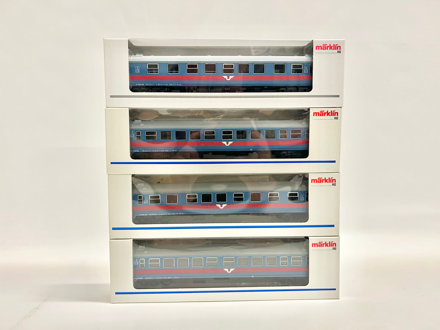 Märklin 43782 43781 43782 43772 Personenwagen rot/blau SJ AC H0