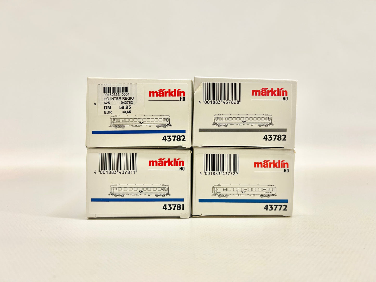 Märklin 43782 43781 43782 43772 Personenwagen rot/blau SJ AC H0