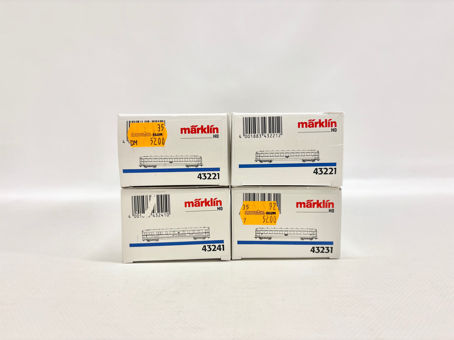 Märklin 43221 43241 43231 Schürzenwagen Personenwagen DR AC H0