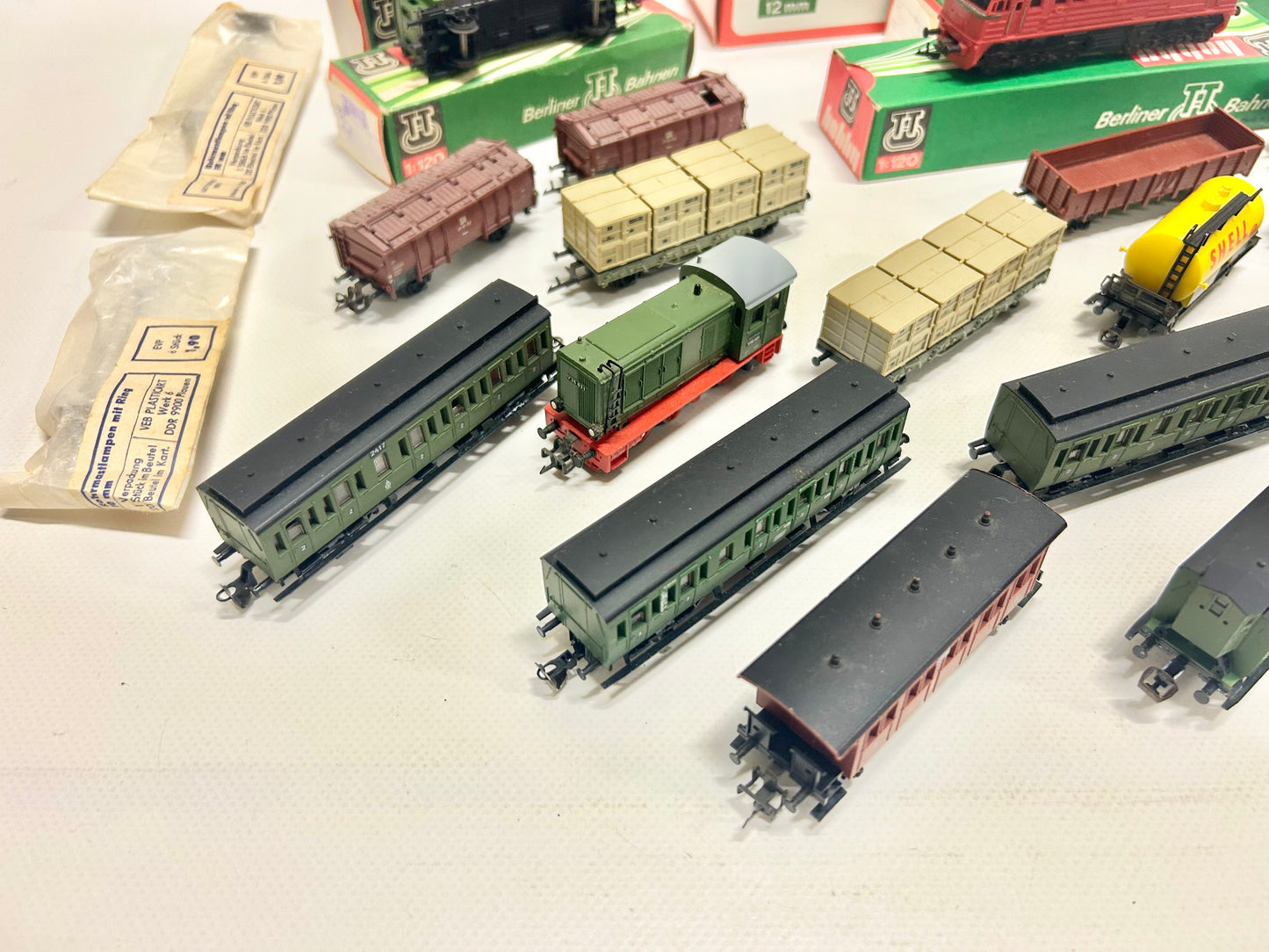 BTTB Spur TT Konvolut mit 2x Diesellok Personen & Güterwagen DR DDR