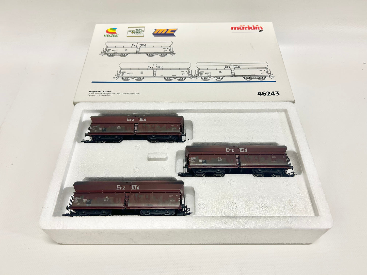 Märklin 46243 Wagen-Set Erz IIId Selbstentladewagen Güterwagen DB AC H0