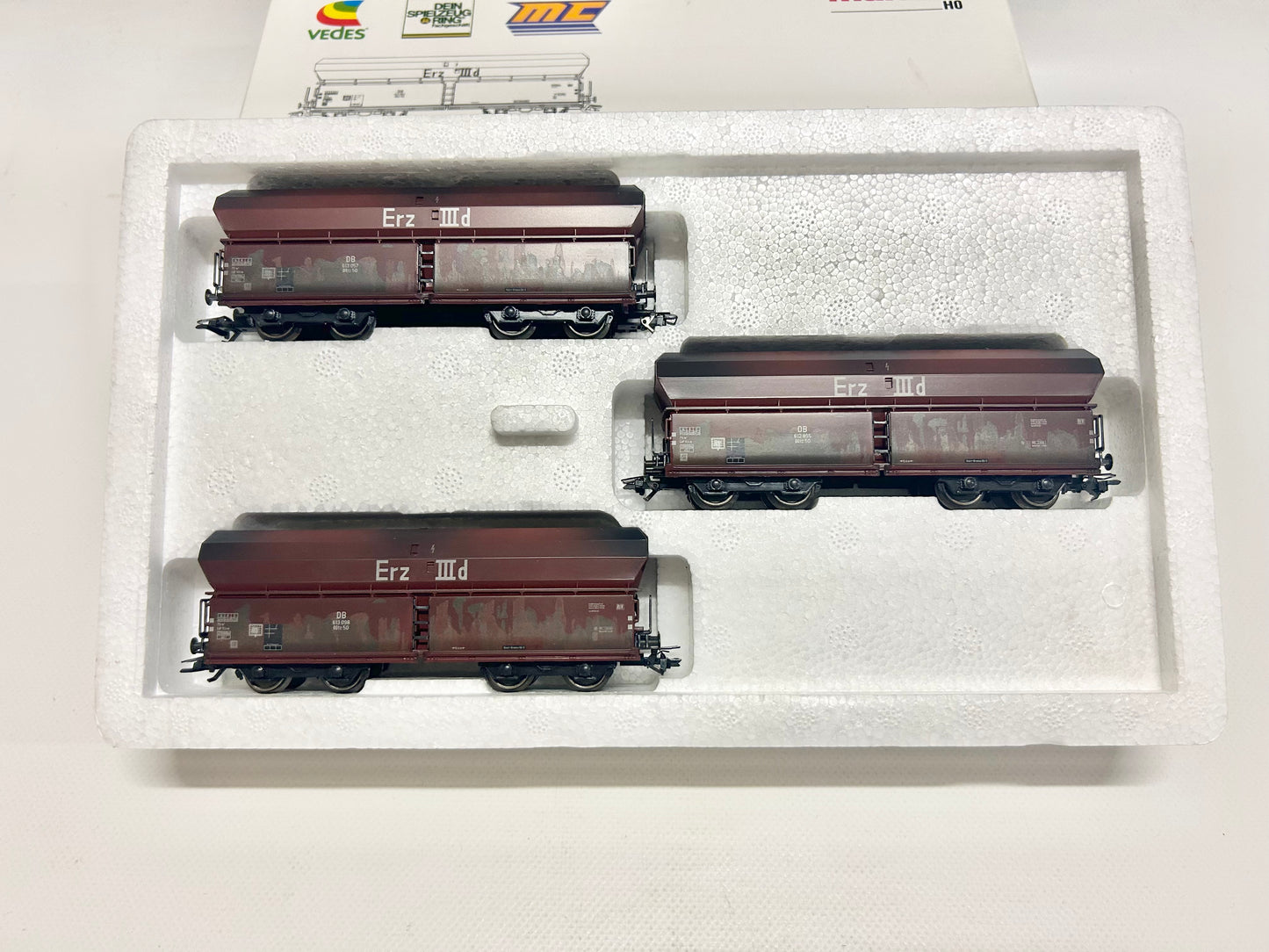 Märklin 46243 Wagen-Set Erz IIId Selbstentladewagen Güterwagen DB AC H0