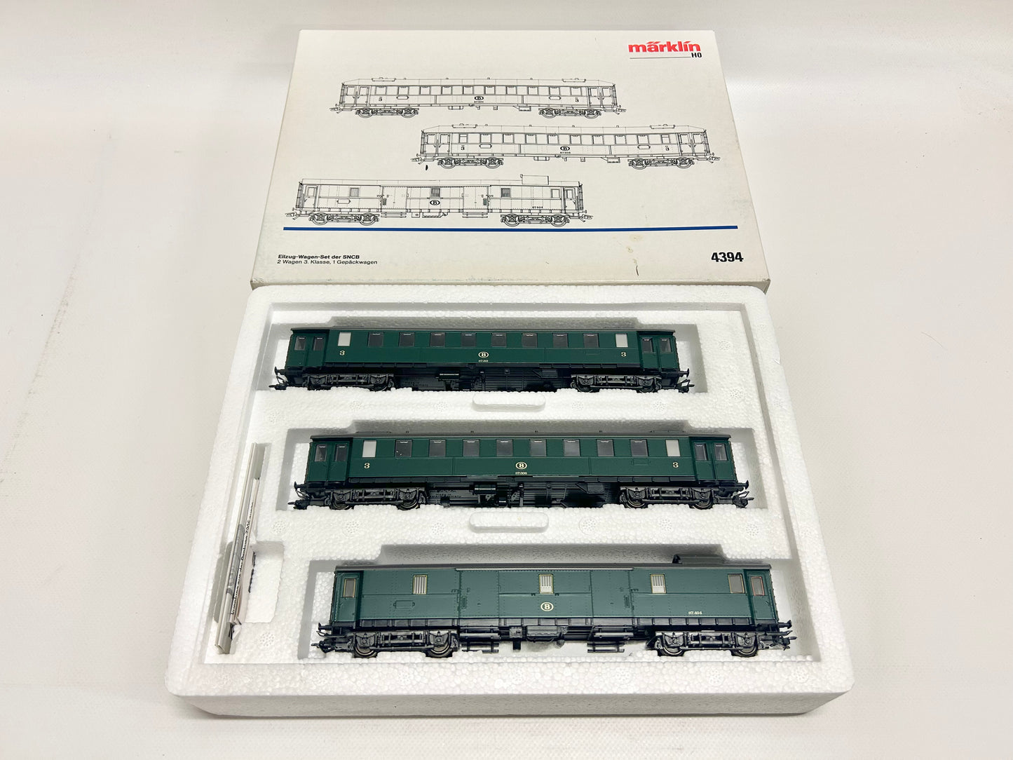 Märklin 4394 Wagen-Set Eilzug-Wagen Personenwagen SNCB AC H0