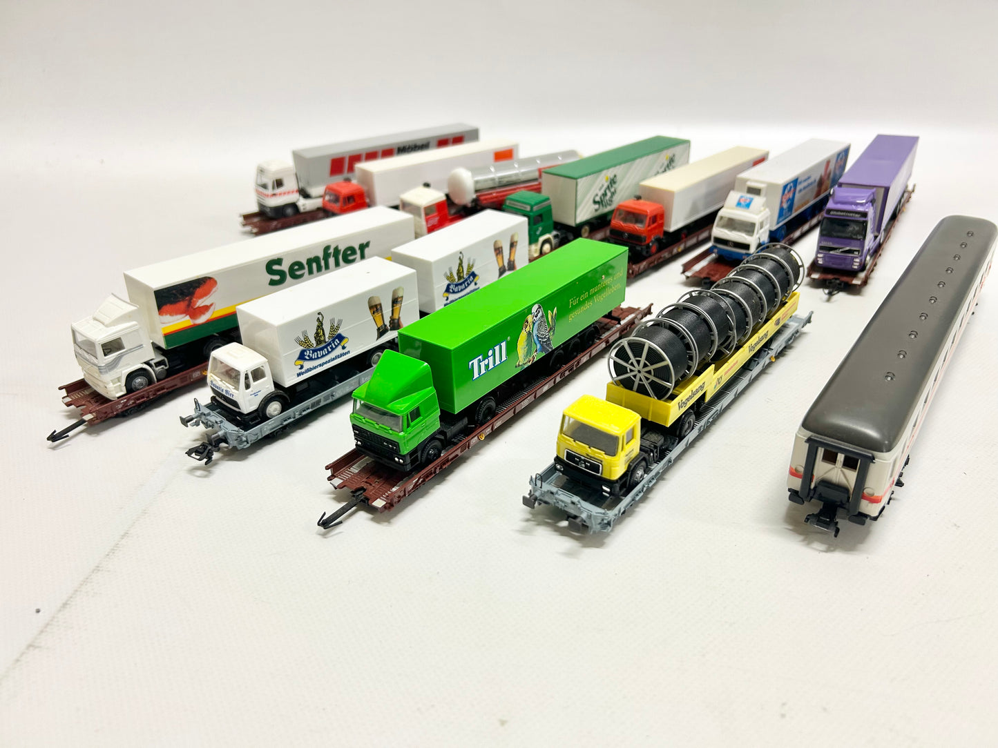 Märklin 12x LKW-Transportwagen Rollende Landstraße Güterwagen H0