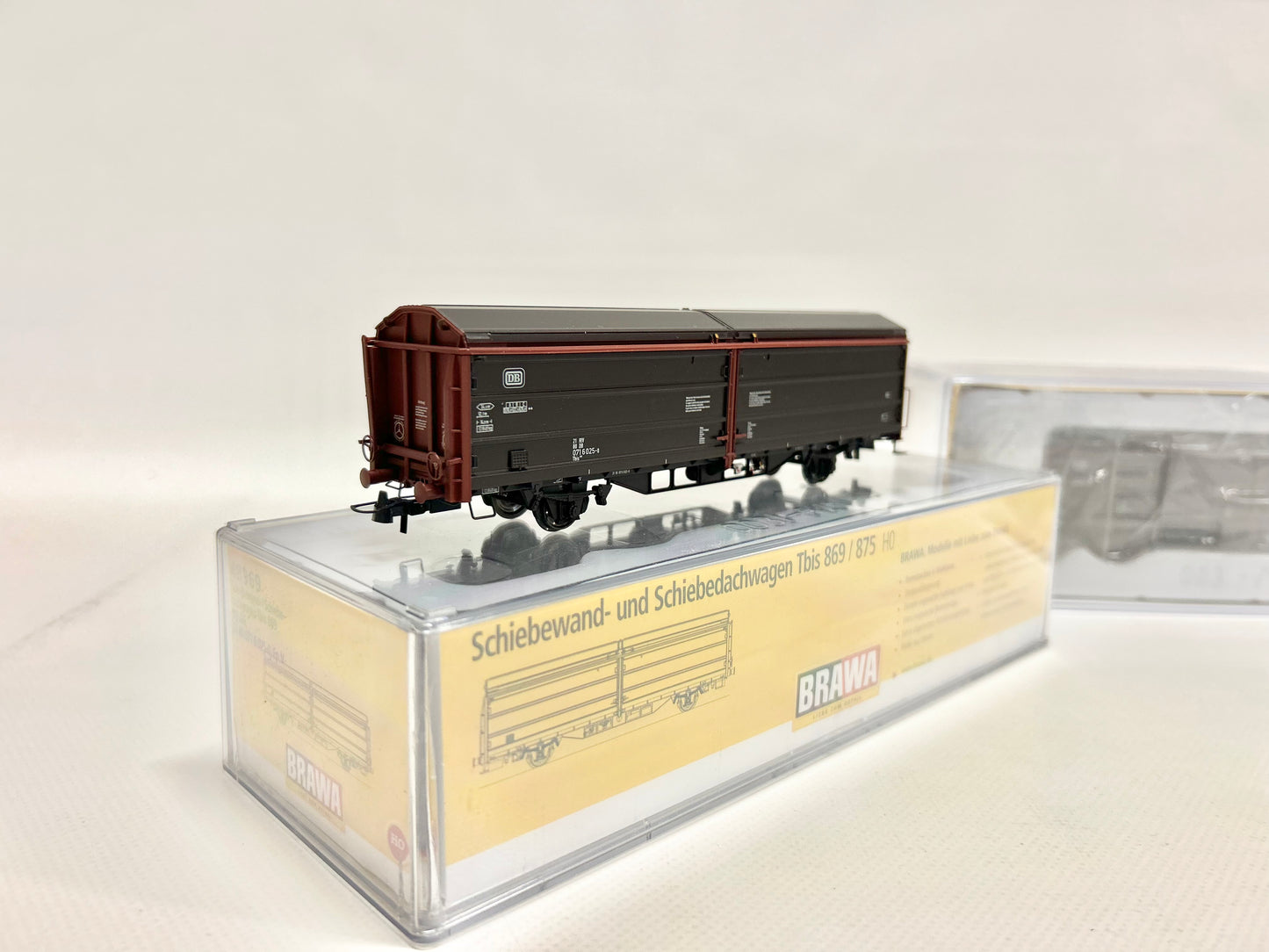 Brawa 2x 48969 Schiebewand-/ Schiebedachwagen Tbis 869 DB DC H0