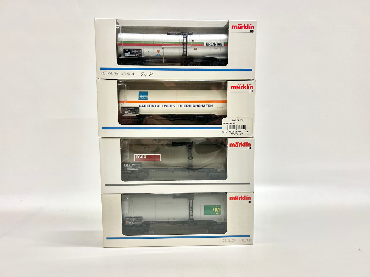 Märklin 48482 4753 4758 4754 4x Vierachsige Kesselwagen Güüterwagen DB AC H0