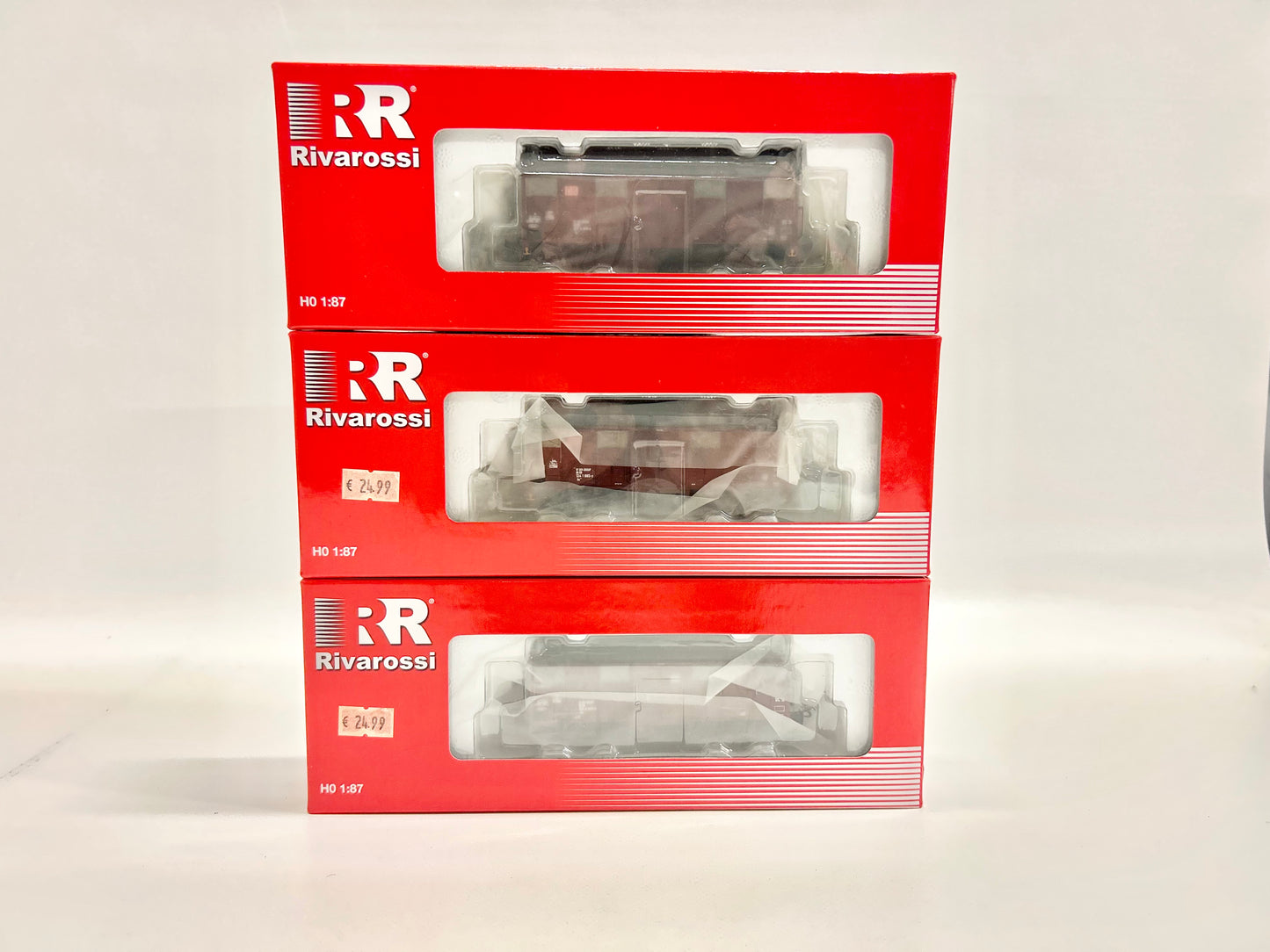 Rivarossi HR6135-10 HR6135-12 HR6135-11 3x Gedeckte Güterwagen DC DB H0