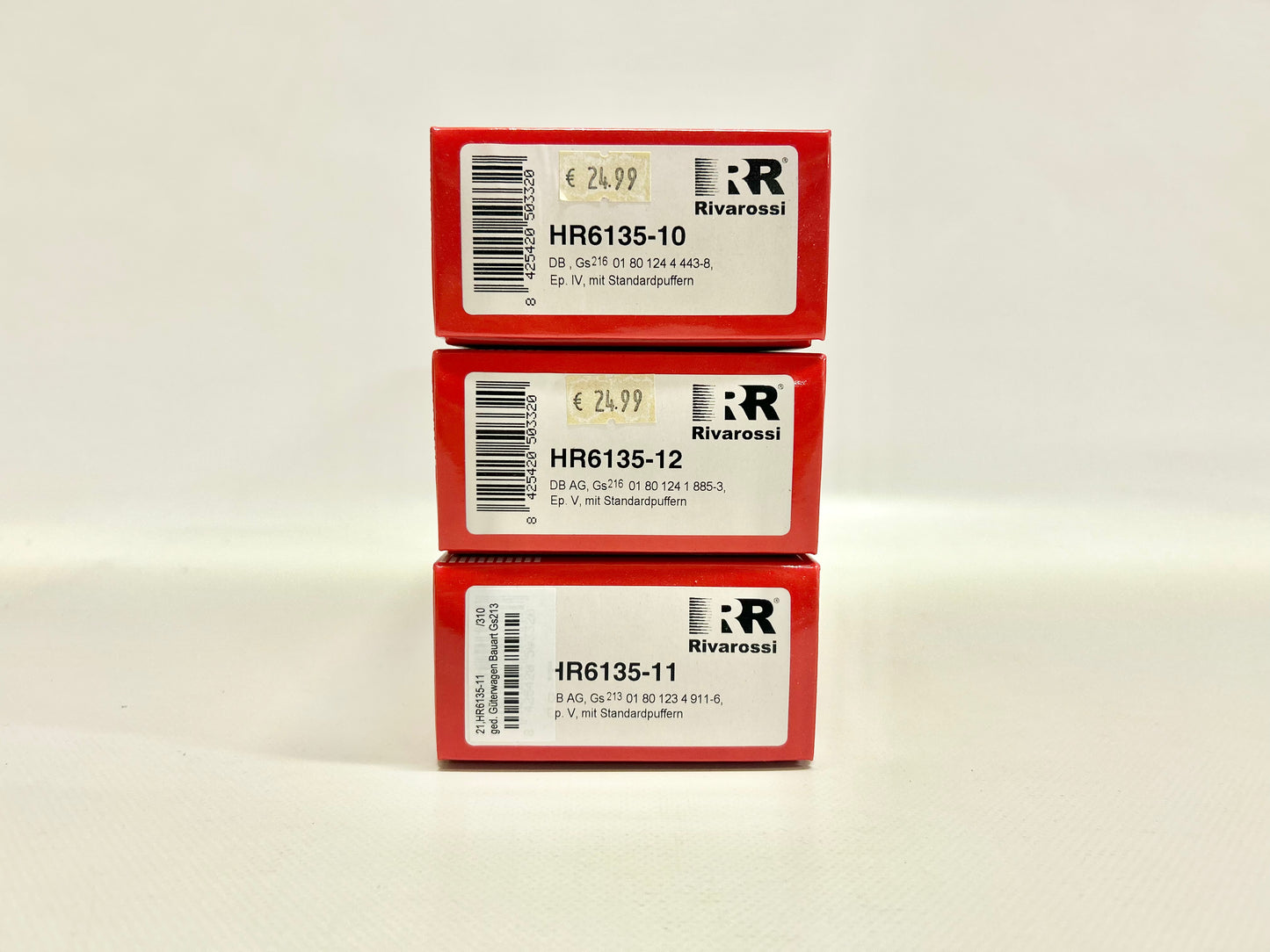 Rivarossi HR6135-10 HR6135-12 HR6135-11 3x Gedeckte Güterwagen DC DB H0