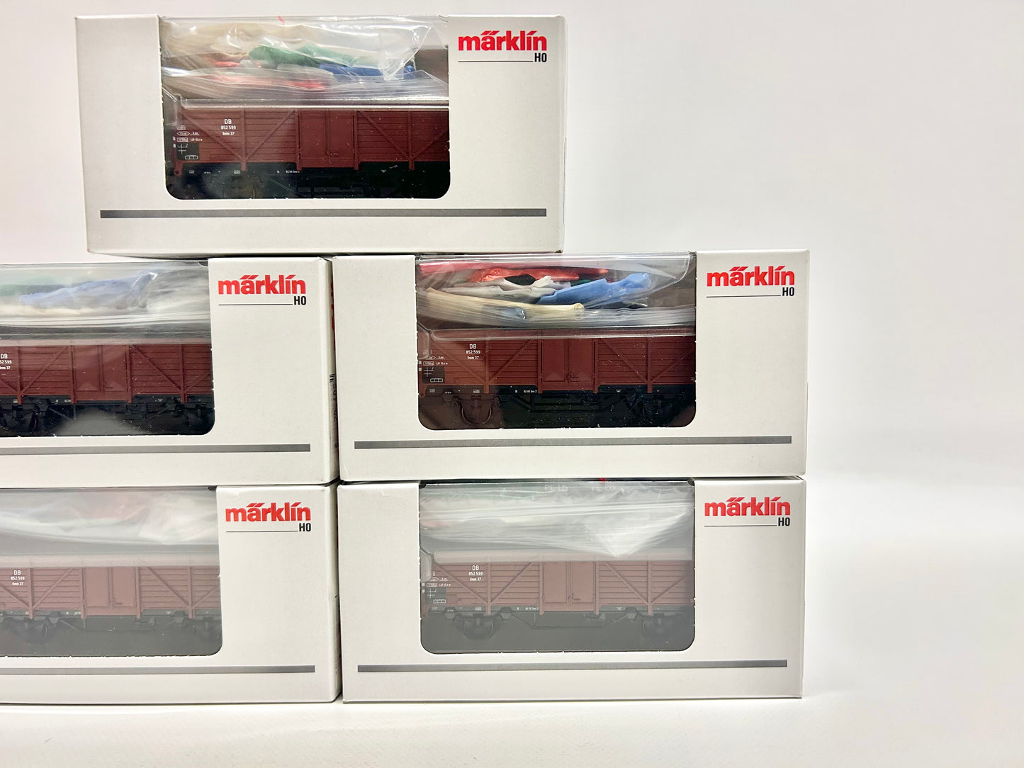 Märklin 5x 46035 Güterwagen-Konvolut Offene Güterwagen mit Schrottladung DB AC H0