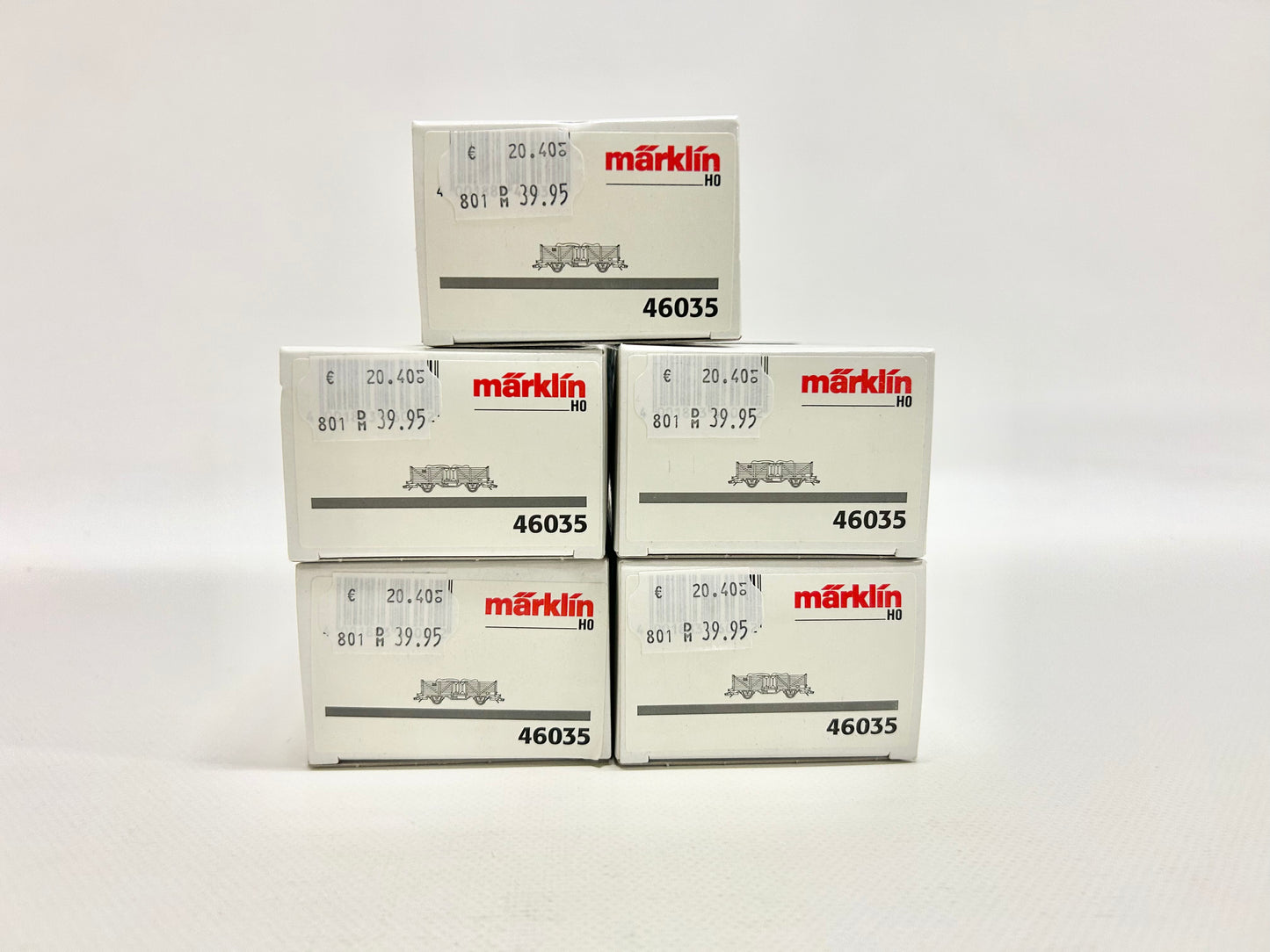 Märklin 5x 46035 Güterwagen-Konvolut Offene Güterwagen mit Schrottladung DB AC H0