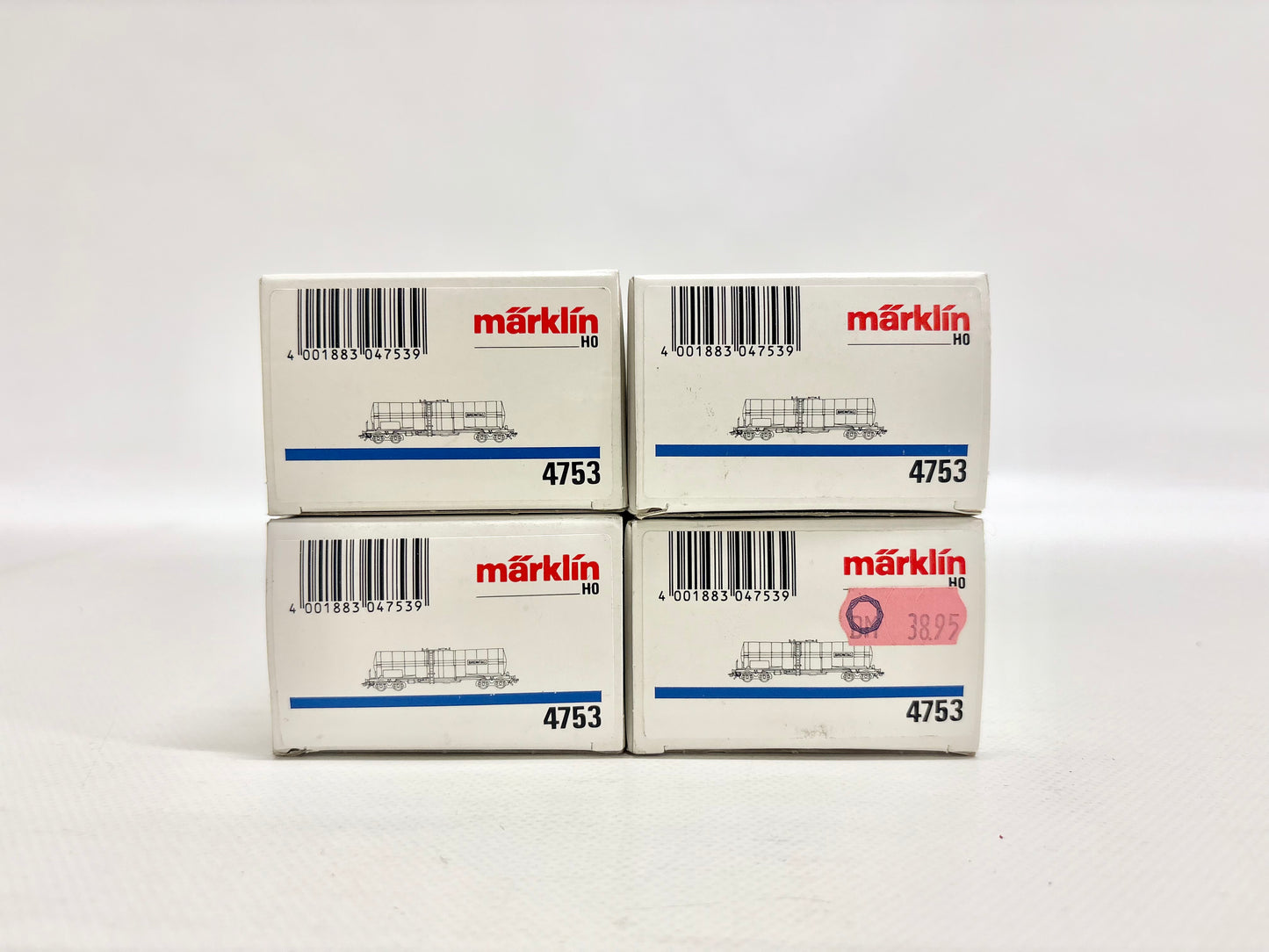 Märklin 4753 4x Kesselwagen Brenntag DB AC H0