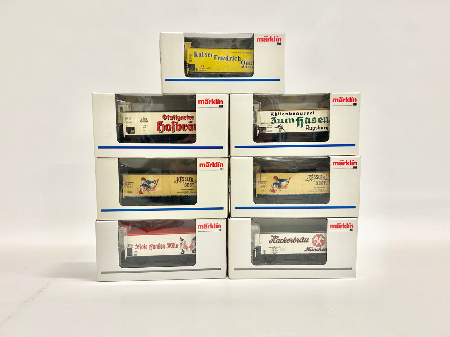 Märklin 7x Gedeckte Güterwagen mit Bremserhaus Konvolut H0