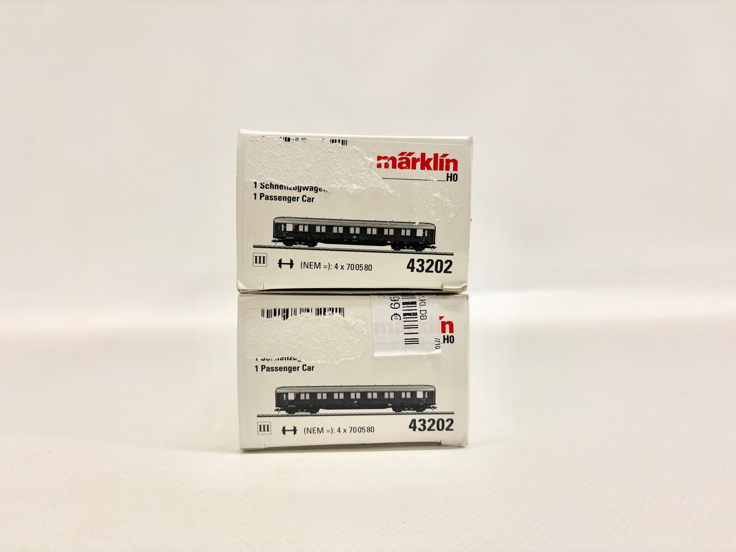 Märklin 2x 43202 Personenwagen mit Innenbeleuchtung DB AC H0