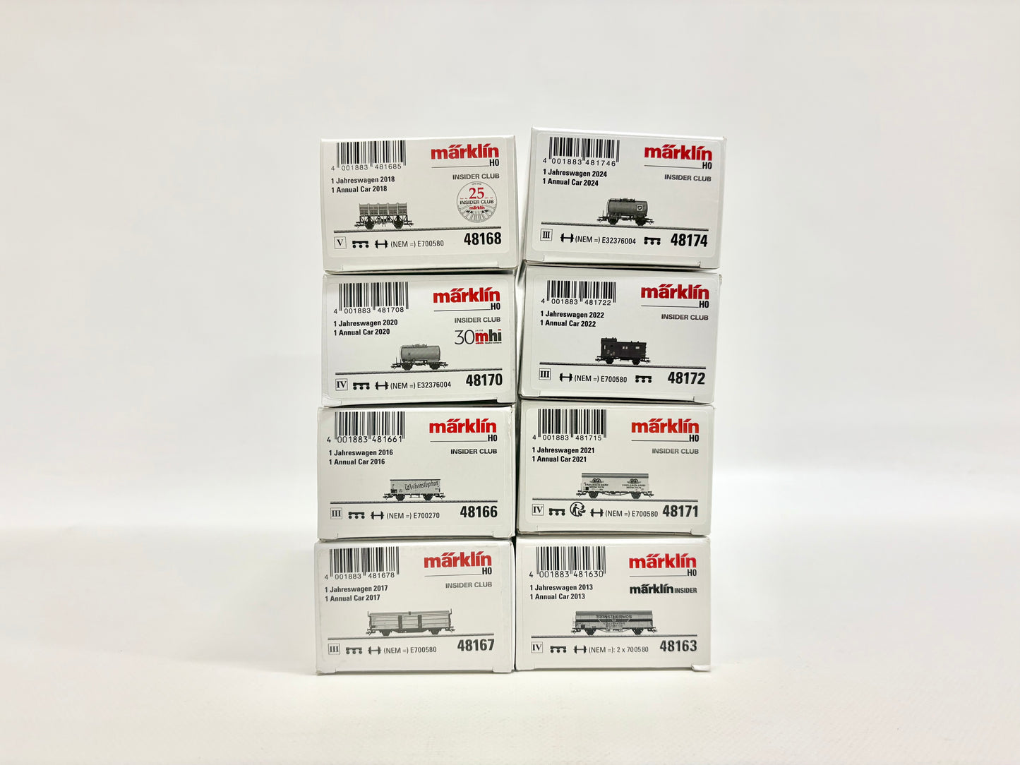 Märklin 8x Insider-Wagen Güterwagen Konvolut DB H0