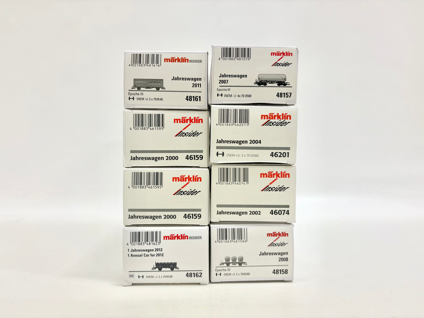 Märklin 8x Insider-Wagen Güterwagen Konvolut DB H0