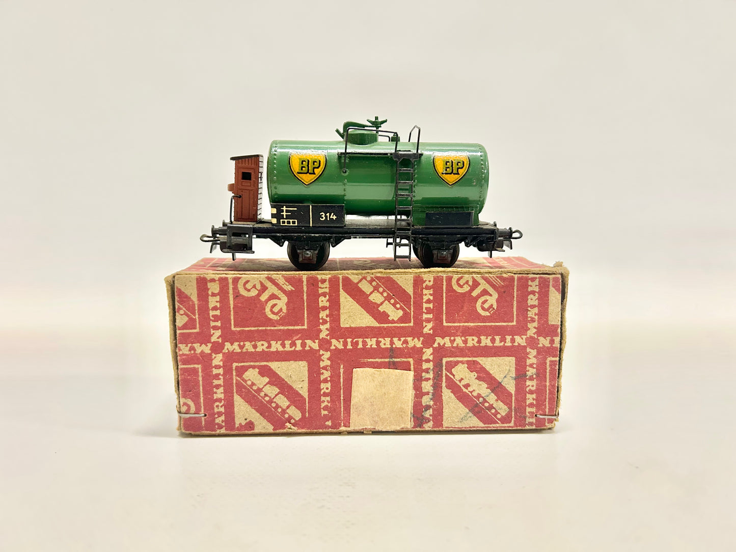 Märklin 314 BP Kesselwagen "BP" 1950er Jahre DB AC H0