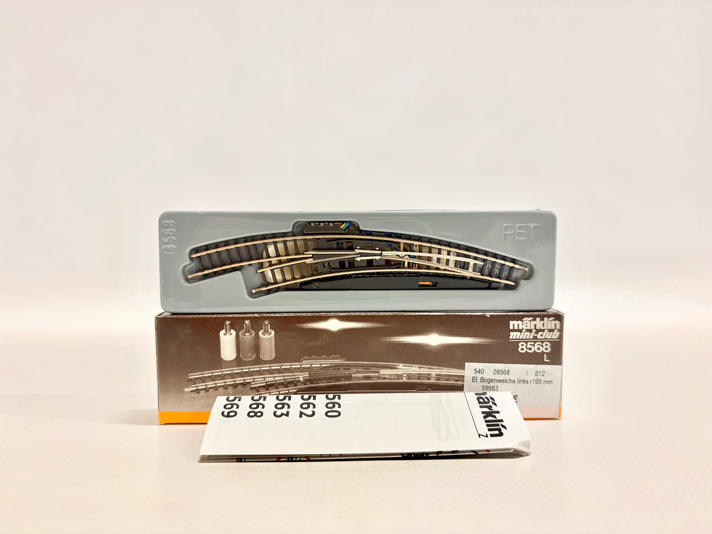 Märklin 8568 Mini Club Elektrische Bogenweiche Links Spur Z