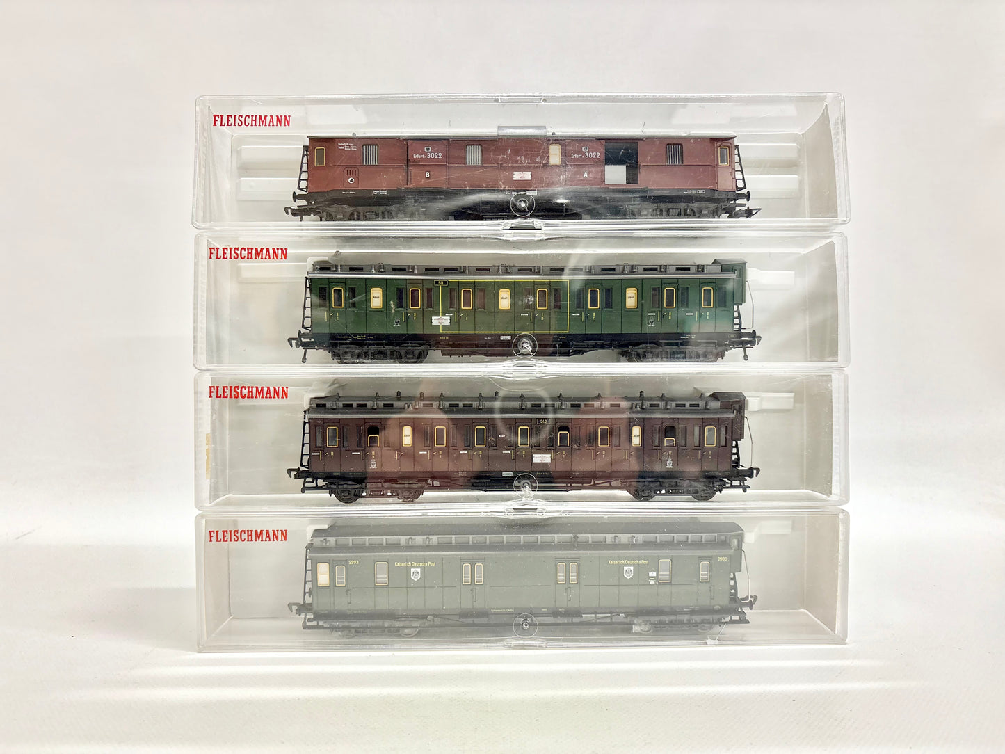 Fleischmann 5800 5801 5802 5903 4x Personenwagen Abeitlwagen K.P.E.V. H0