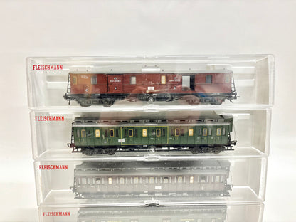 Fleischmann 5800 5801 5802 5903 4x Personenwagen Abeitlwagen K.P.E.V. H0