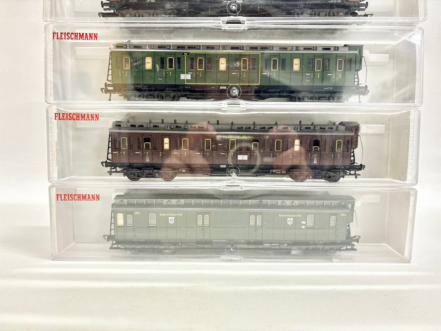 Fleischmann 5800 5801 5802 5903 4x Personenwagen Abeitlwagen K.P.E.V. H0