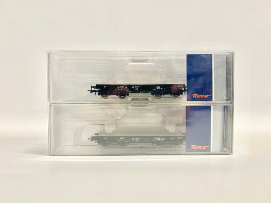 Roco 76080 Güterwagen-Set 2xRlmmp Schwerlastwagen DC H0