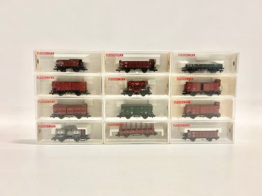 Fleischmann 12x Güterwagen Konvolut Spur N 8430K 8360 8215K usw.