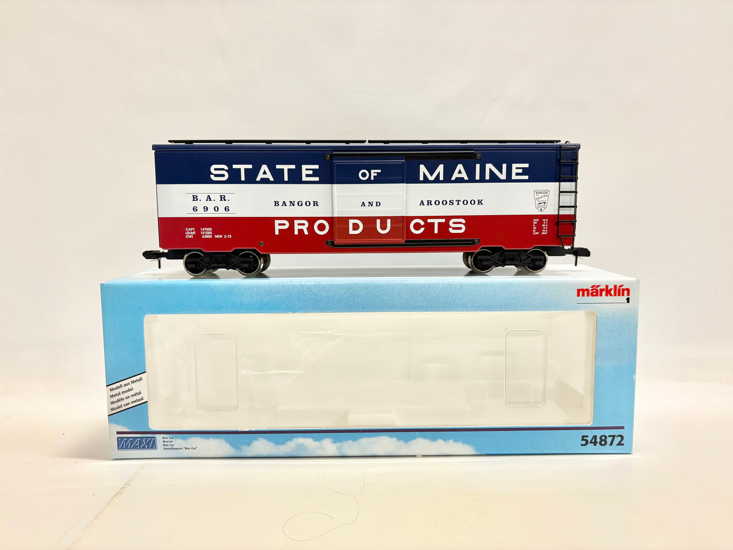 Märklin Maxi 54872 US-Boxcar "State of Maine Products" Union Pacific Spur 1