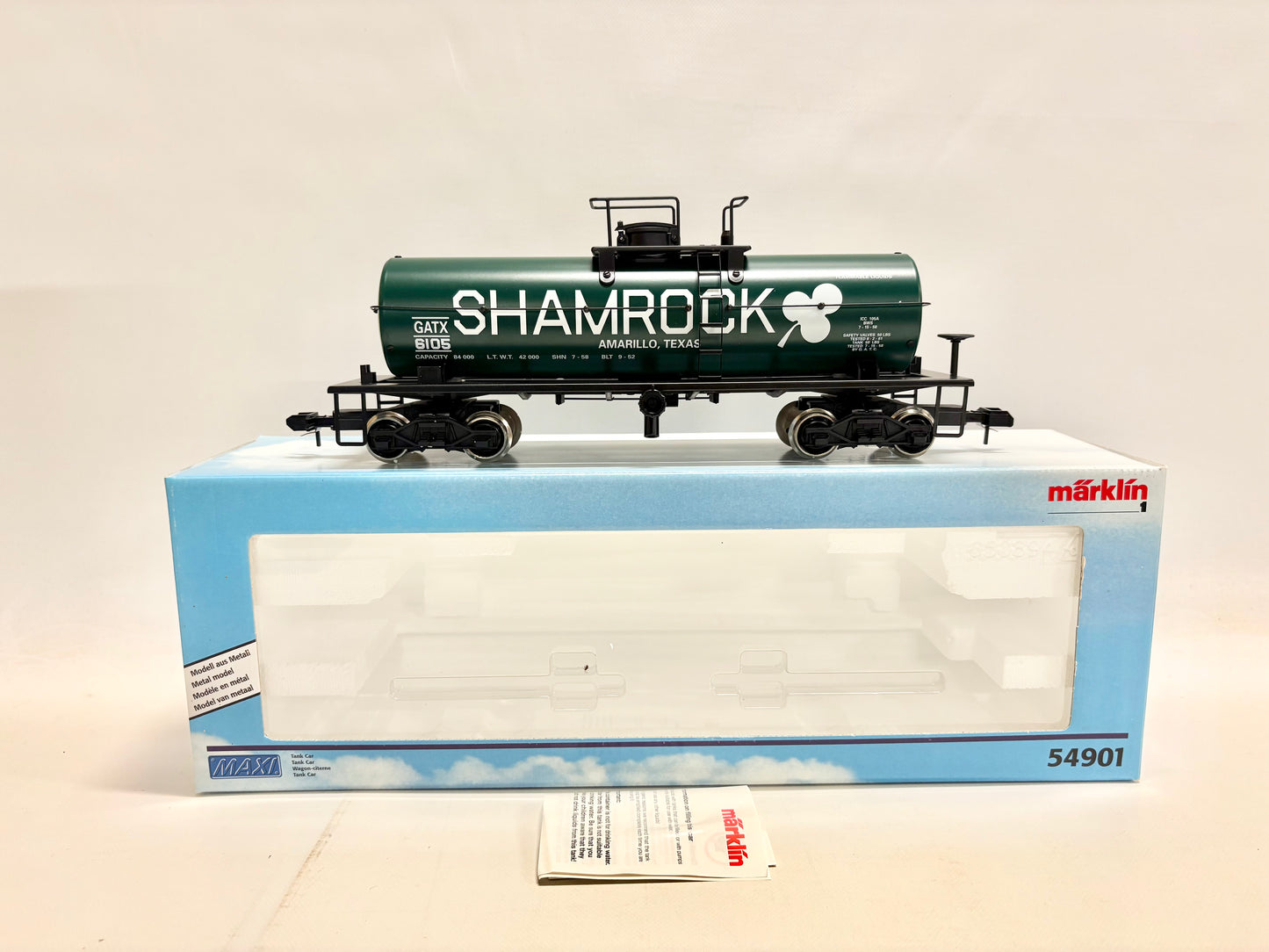 Märklin Maxi 54901 Vierachsiger Kesselwagen "Shamrock" Spur 1