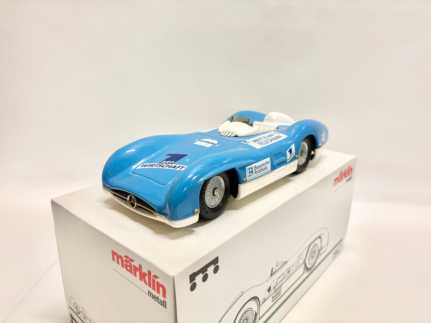 Märklin 1947 Rennwagen Mercedes-Benz W196 mit Uhrwerk Antrieb 1:16