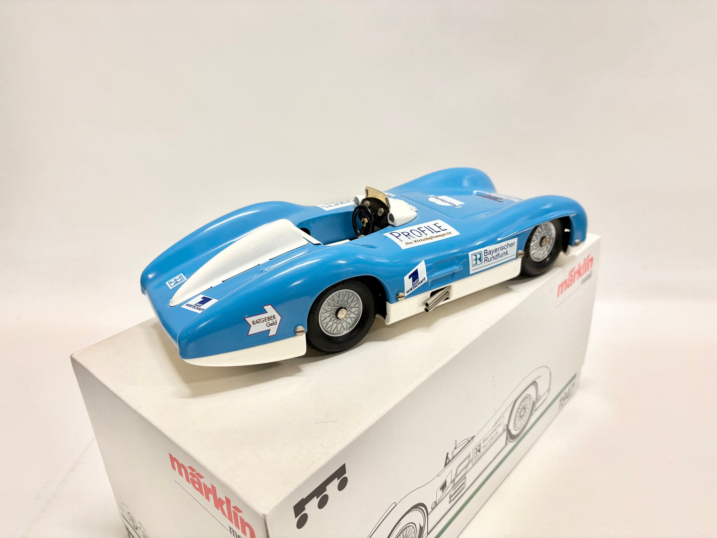 Märklin 1947 Rennwagen Mercedes-Benz W196 mit Uhrwerk Antrieb 1:16