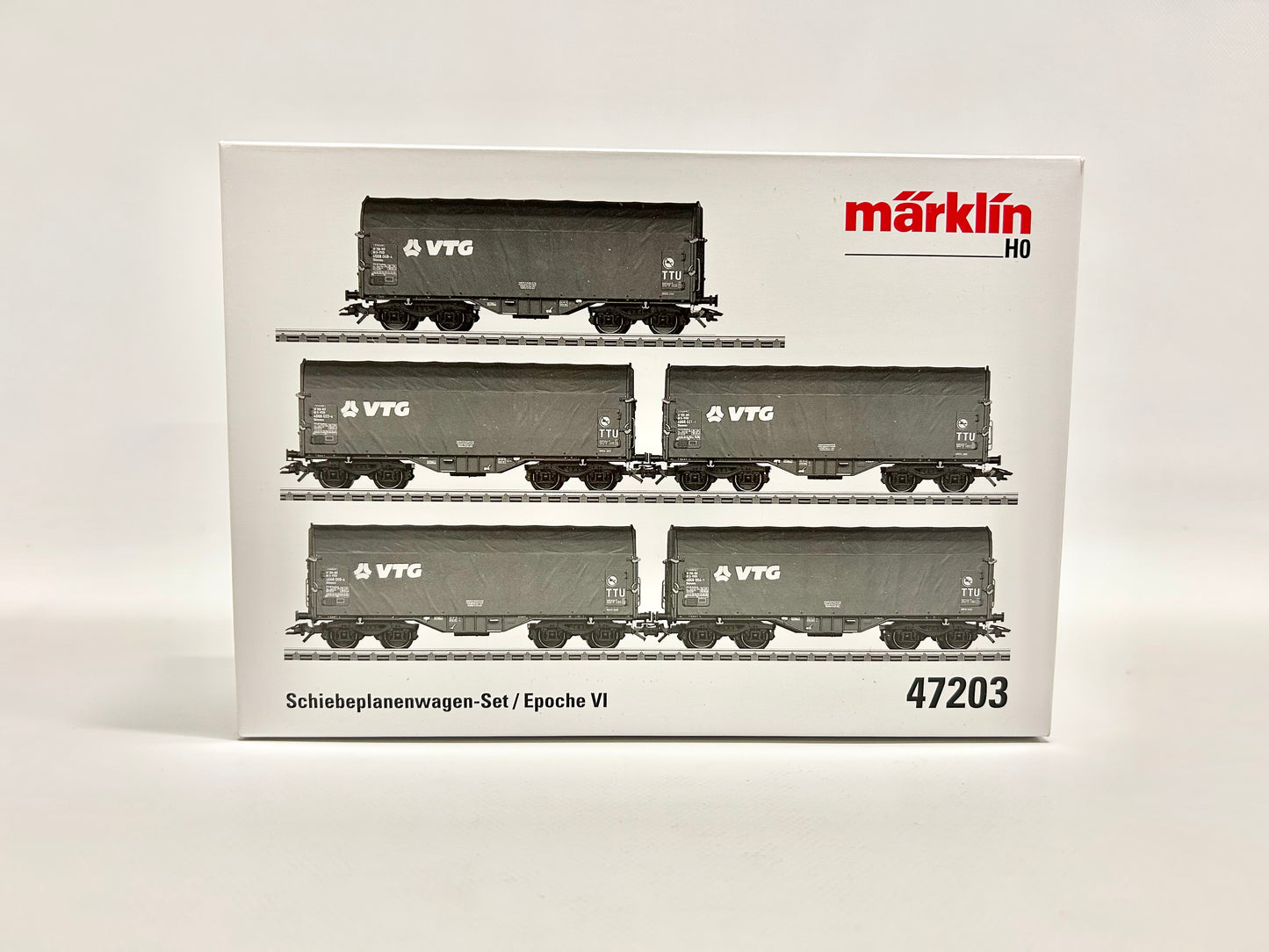 Märklin 47203 Wagen-Set, Schiebeplanwagen VTG, H0, OVP, TOP