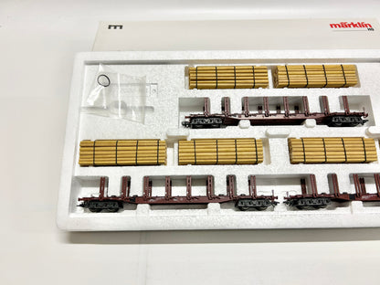 Märklin 4516 Wagen-Set "Holztransport", Güterwage, DB, H0, OVP, TOP