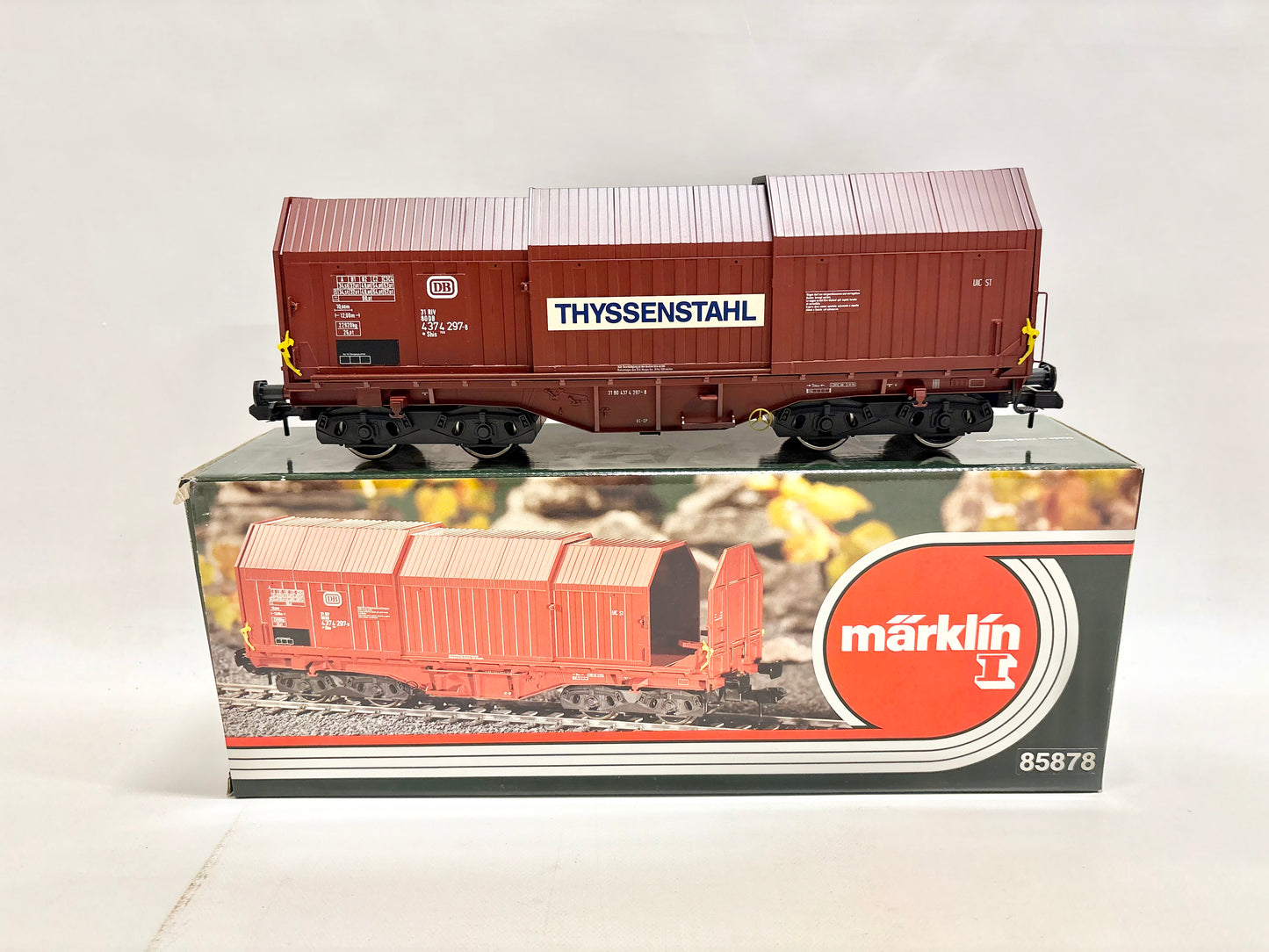 Märklin 85878 Teleskophaubenwagen Thyssenstahl Güterwagen DB Spur 1