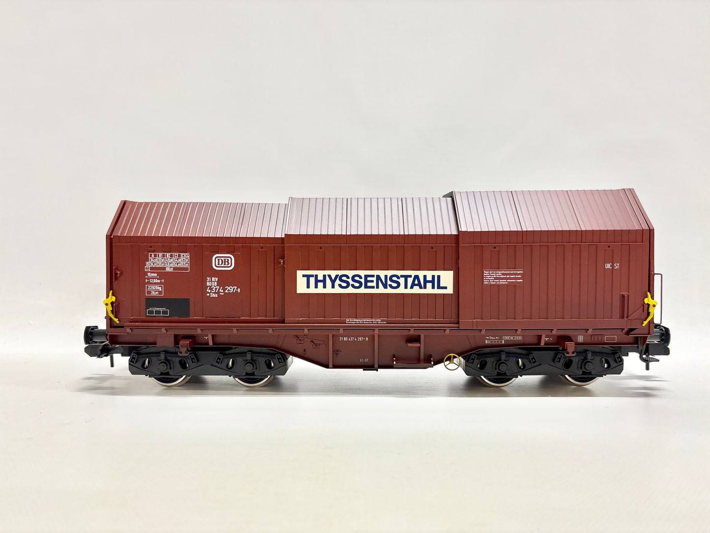 Märklin 85878 Teleskophaubenwagen Thyssenstahl Güterwagen DB Spur 1