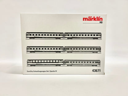 Märklin 43671 Wagen-Set, Euro-City, Schnellzug, Personenwagen, H0, OVP, TOP
