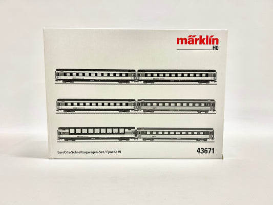 Märklin 43671 Wagen-Set, Euro-City, Schnellzug, Personenwagen, H0, OVP, TOP