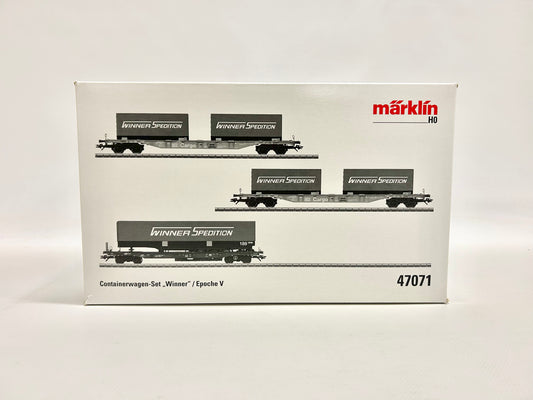 Märklin 47071 Wagen-Set, Containerwagen "Winner", Personenwagen. H0, OVP, TOP